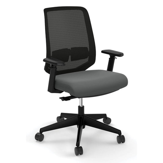 Mesh Mid Back Task Chair with Gray Seat and Black Frame freeshipping - Barnhill Desk