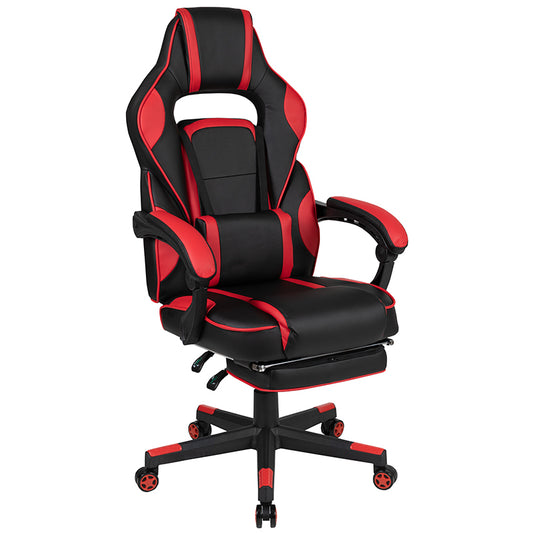 X40 Gaming Chair Racing Ergonomic Computer Chair with Fully Reclining Back/Arms, Slide-Out Footrest, Massaging Lumbar - Red freeshipping - Barnhill Desk