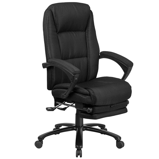 High Back Black Fabric Executive Reclining Ergonomic Swivel Office Chair with Comfort Coil Seat Springs and Arms freeshipping - Barnhill Desk