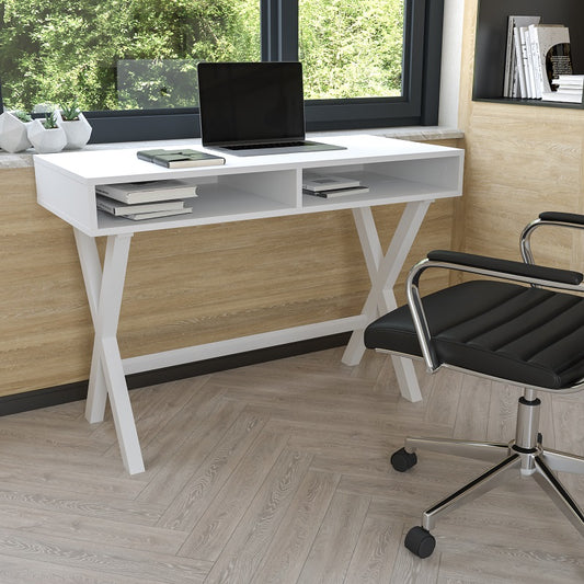 Home Office Writing Computer Desk with Open Storage Compartments freeshipping - Barnhill Desk