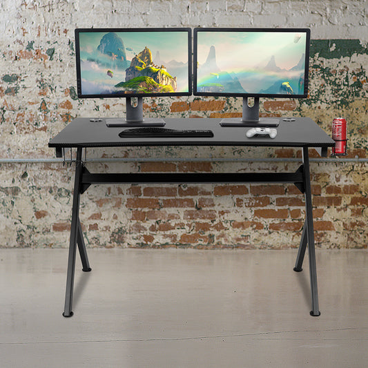 Gaming Desk 45.25" x 29" Computer Table Gamer Workstation with Headphone Holder and 2 Cable Management Holes freeshipping - Barnhill Desk