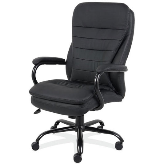 Black Leather Soft Vinyl Big & Tall Chair freeshipping - Barnhill Desk