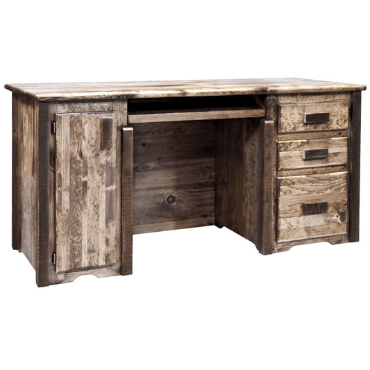 Homestead Collection Computer Desk, Stain & Clear Lacquer Finish freeshipping - Barnhill Desk